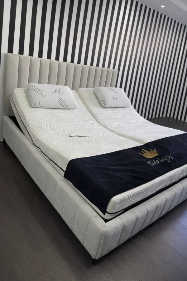 מיטה מתכווננת 180X200 עם מזרני ויסקו