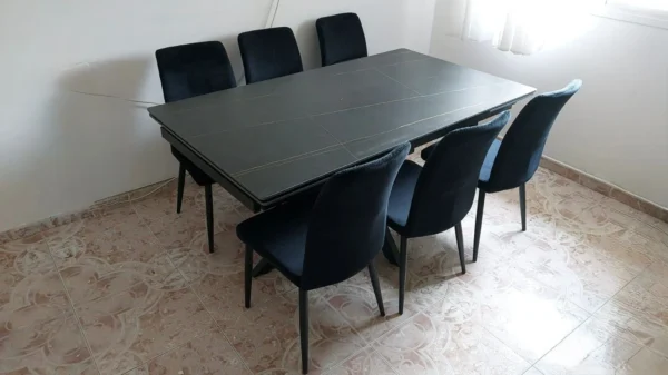 ⁦פינת אוכל קרמית - נפתחת - שחורה⁩ – תמונה ⁦4⁩